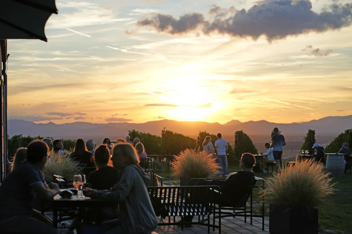 Weingut Weber, Restaurant-Terrasse mit herrlichem Blick