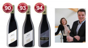 90-94 bonvinitas points: three top red wines of wine estate Pfaffl in Austria - bacchanal wines with a lot of own personality rated by Dieter Simon. photo richt site: Roman Josef Pfaffl and his sister Heidemarie Fischer, who have bee running the estate