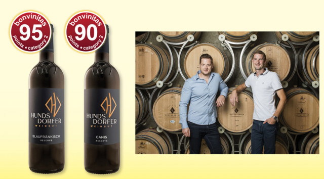 95 bonvinitas points: lush Blaufraenkisch plus much berry tasting Canis with 90 points