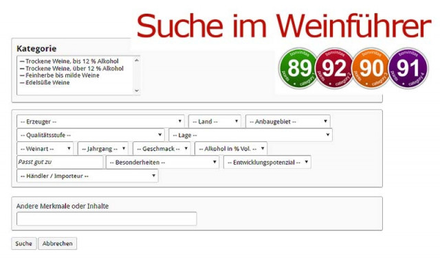 In eigener Sache: Wein-Suchfunktion weiterentwickelt