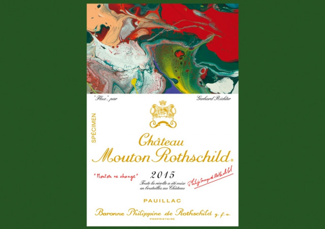 Etikett für Château Mouton Rothschild 2015 von Gerhard Richter