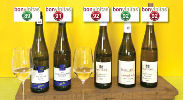 89 bis 92 Punkte: Ausgezeichnete Weine - beste aus der bonvinitas Weinbewertung vom 4.4.2022