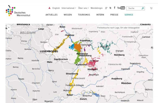 Deutsches Weininstitut bietet interaktiven Weinatlas im Web