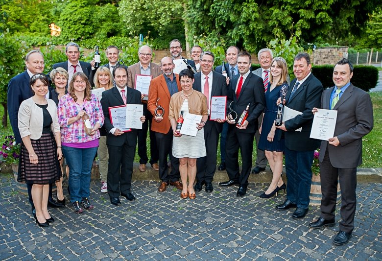 Die Sieger des 18. Trollinger-Wettbewerbs der Württemberger Weingüter in Heilbronn.